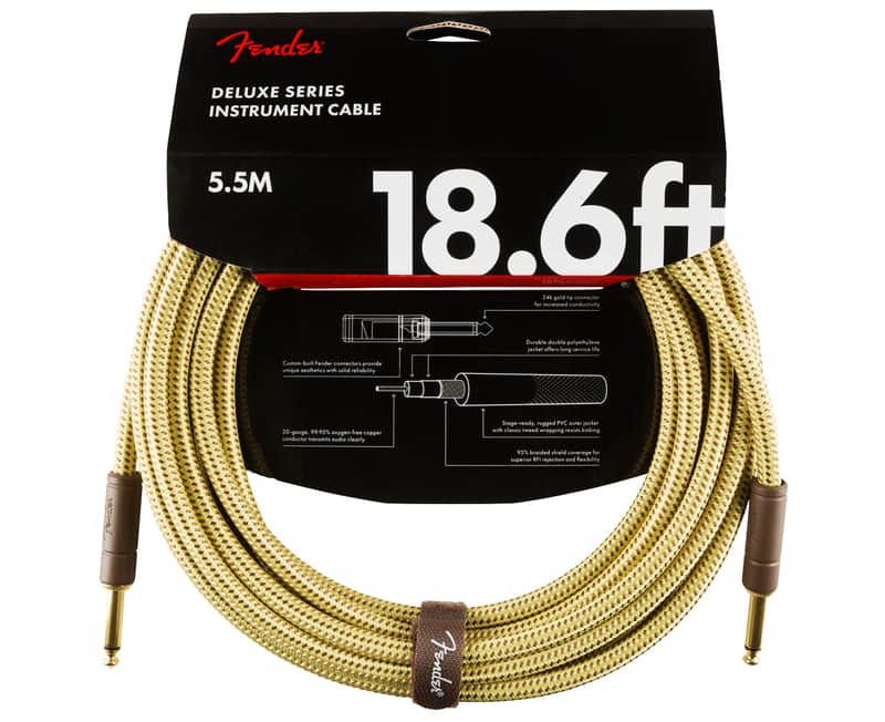 Fender Deluxe Series Tweed Cable 18.6 Foot Cable in Tweed image 1