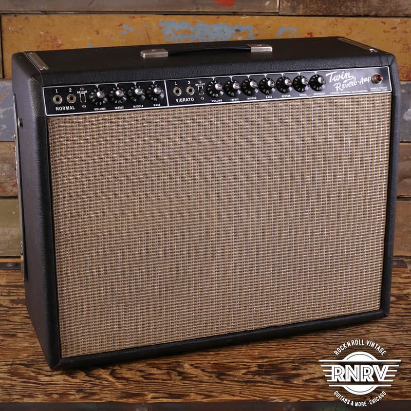 1965 Fender Twin Reverb 2-Channel 85-Watt 2x12" Guitar Combo  Black Panel image 1