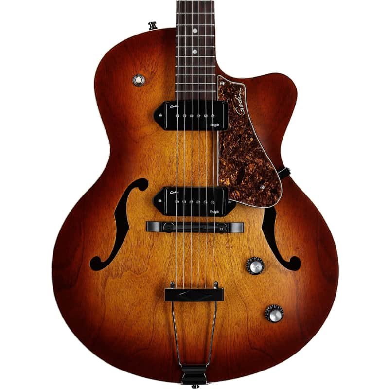 Godin 5th Avenue Kingpin Archtop Electric Guitar, Cognac Burst image 1