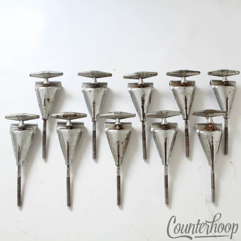 Slingerland 10x Sound King 60s Bass Drum Tension T-Rods+Claws Chrome Vintage USA image 1
