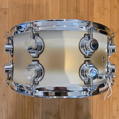 Snares - C&C Drum Co. 7x14 12th & Vine Maple/Poplar "LA Camco" Snare Drum (Antique White/Gold Duco) image 5