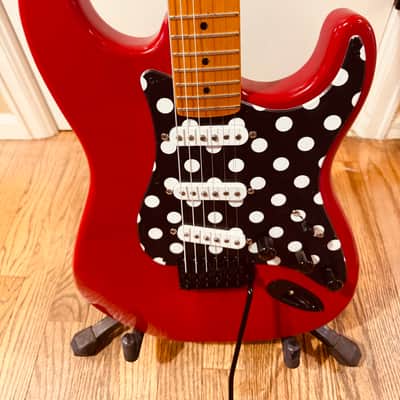 Donzilla Partscaster with Maple Neck, Red Body and PokaDot Pickguard image 2