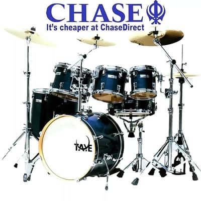 Drum Kit 4 Piece TAYE Studio Maple Blue 22" Bass Drums Incl Hardware Set - D24 image 2