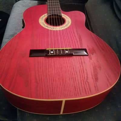 Sojing Electric/Acoustic Classical Guitar Cherry Matte Finish - New image 11