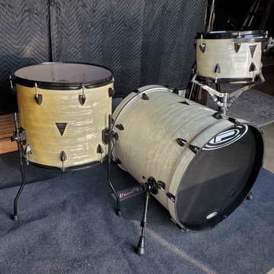 OCDP Venice drumset 3pc White Marine Pearl Orange County percussions 20/16/12 image 4