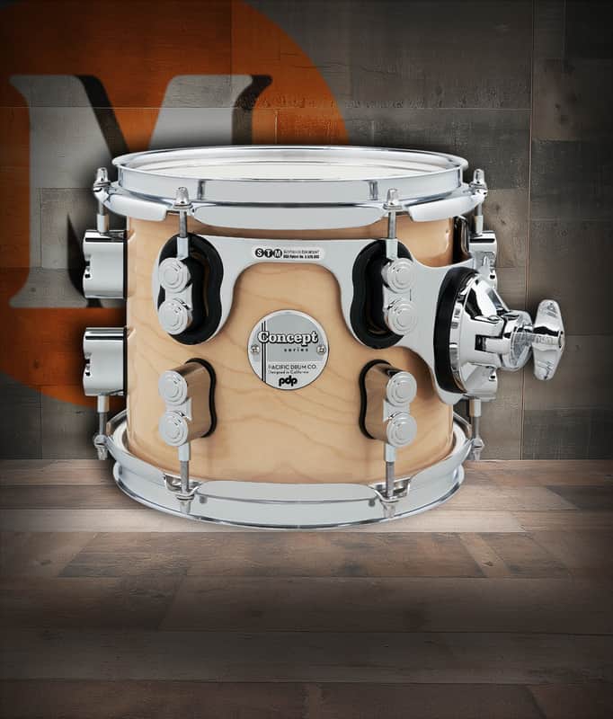 PDP Concept Maple 7x8 Suspended Tom - Natural Lacquer with Chrome Hardware (PDCM0708STNA) image 1