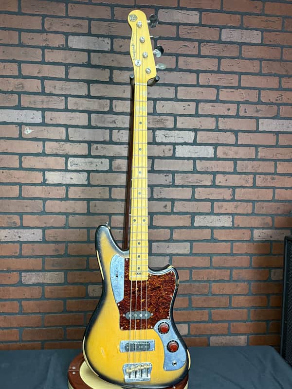 Woodcraft Electric Guitars Retro-Modified Bobcat 4 Relic Sunburst Custom Bass 34" Scale image 1