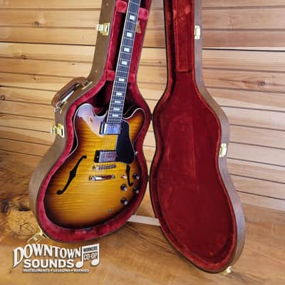 Gibson ES-335 Figured Semi-Hollow Electric Guitar with Gibson Hard Case - Iced Tea image 8