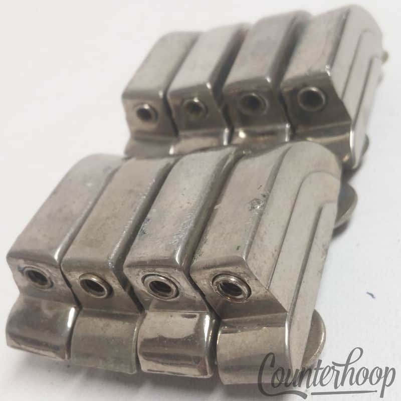 *Leedy 8x Large Beavertail Bass/Floor Tom Drum Lugs Elkhart Nickel Vintage 40s* image 1