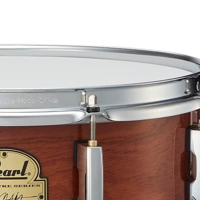 Pearl Omar Hakim Signature 13x5" Mahogany Snare Drum | Natural Mahogany Lacquer | Worldwide Ship | Authorized Dealer image 7