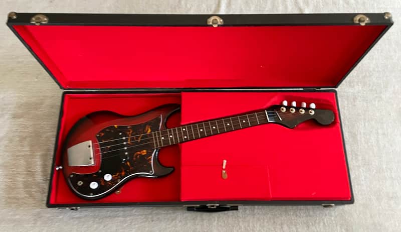 Vintage 1960’s Tombo Ukulet Electric Ukelele w Amp-In-Case Redburst MIJ Japan Rare Norma Teisco image 1