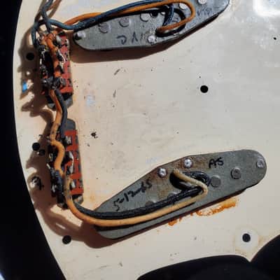 Vintage Fender Mustang 1965 - Olympic White Over Daphne Blue image 8