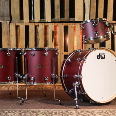 DW Collector's Jazz Maple Gum Cherry Satin Oil Drum Set - 24,13,16,18 - SO#1410733 image 1