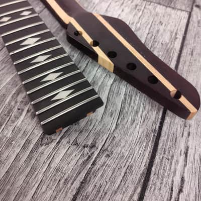 Havok Guitar Neck Wenge Flame Maple Ebony Board, Stainless Steel Frets , 22 Extra Jumbo Jescar Frets image 7
