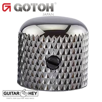 NEW (1) Gotoh VK1-19 Control Knob DOME Bass Guitar 6mm hole, METAL - COSMO BLACK image 1