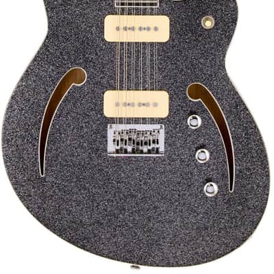 Reverend Airwave 12-string Electric Guitar - Black Sparkle image 1