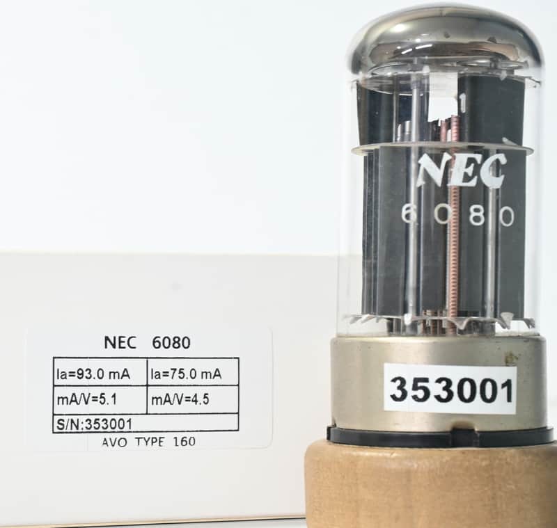 1x 1960’s NEC 6080 Double Top Ring Getter Black Plate Amplitrex Tested Tube image 1