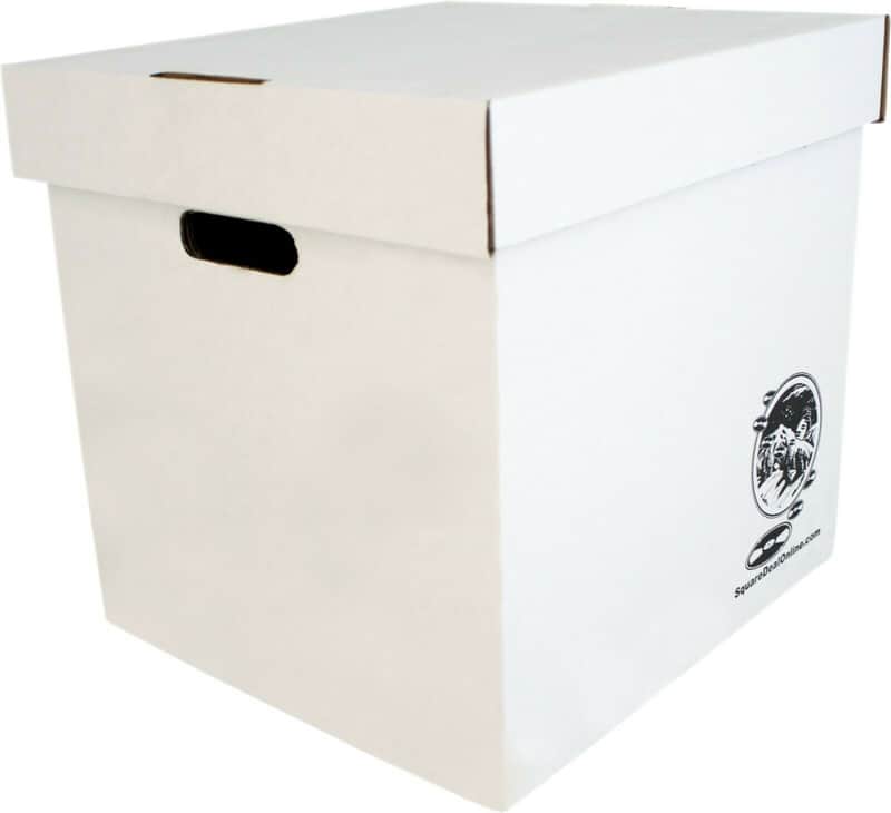 (1) 12" White Record Box with Lids - LP Vinyl Album 33rpm Cardboard Storage image 1