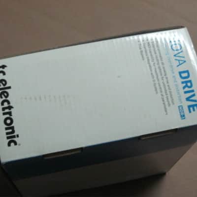 litely handled TC Electronic EMPTY Cardboard Box + original User's Manual & sticker for NDR-1 Nova Drive OD & Distortion (NO: pedal, adapter) late 2000s-early 2010s (part of 2 outer sides of BOX were spray painted white to cover water stains) image 9