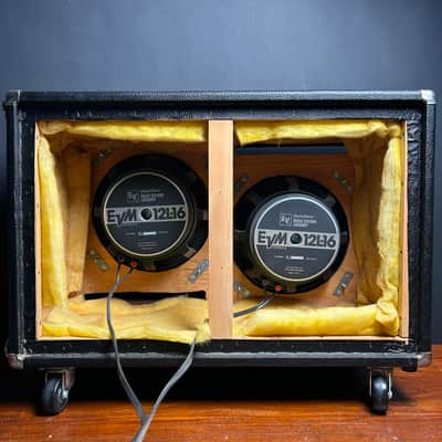 EVM12L-16 pair original cones in Leake Custom 2 x 12 Guitar Cabinet Electro Voice 12L-16 2005 - Black Tolex image 4