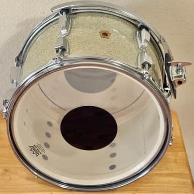 Vintage 1968 Ludwig 13" Tom Silver Sparkle white Interior for drum set kit 60s image 7