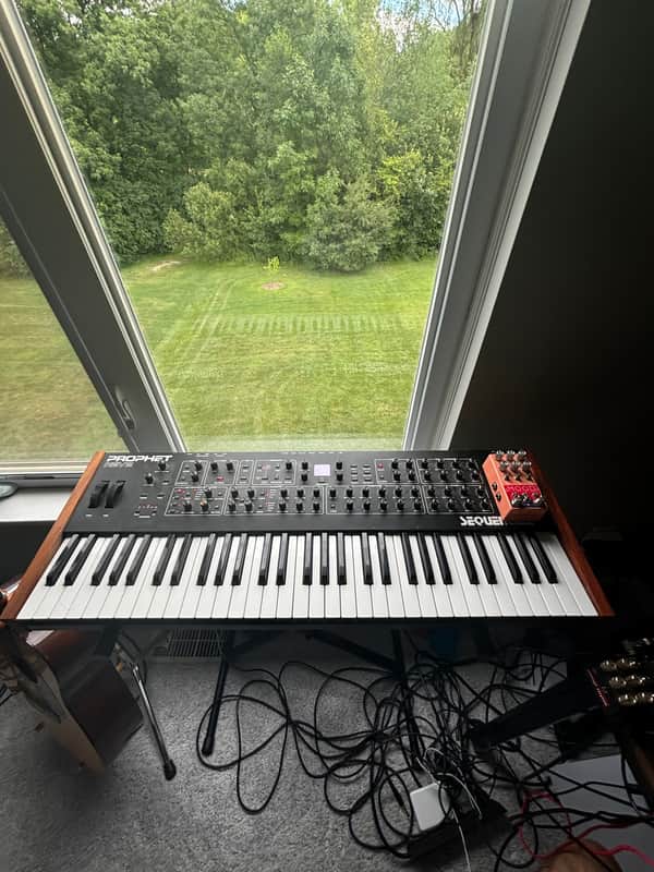Sequential Prophet Rev2 61-Key 8-Voice Polyphonic Synthesizer 2018 - Present - Black with Wood Sides image 1