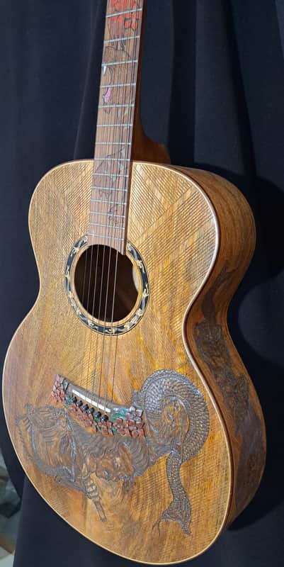 Blueberry Left Handed Acoustic Guitar New In Stock  Handmade Grand Concert image 1