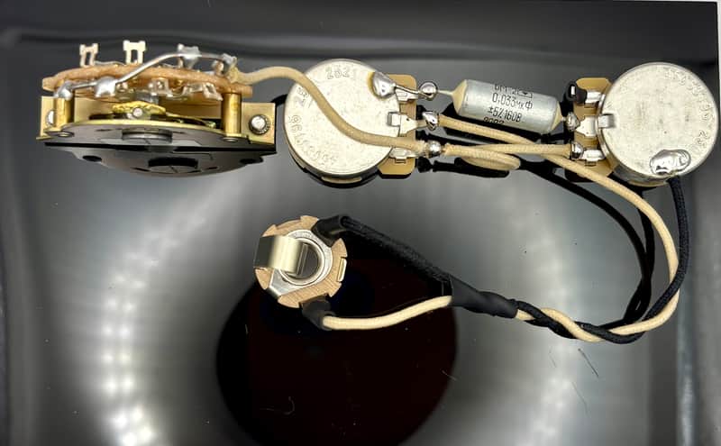 Fender Telecaster 3-way wiring harness upgrade for single coil neck and bridge pickups with 0.033uF paper in oil capacitor image 1