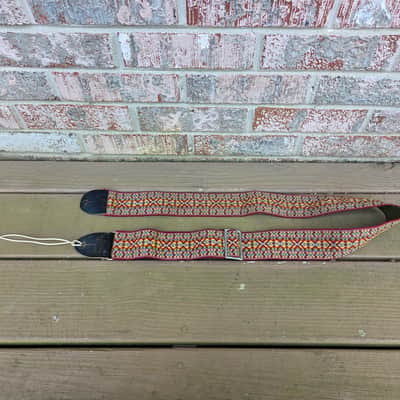 Vintage 1960's Bobby Lee Guitar Strap! Red, Green, Yellow! Metal Buckle! Original Case Candy! image 1