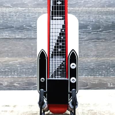 National Dynamic Lap Steel Red & White 6-String Electric Lap Steel Guitar w/Case image 1