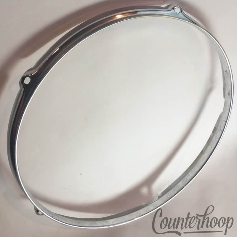 *Pearl Rogers-Style 13"Tom Drum Rim/Hoop Triple Flange Chrome 5-Hole Vintage 60s image 1