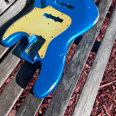 Jazz Bass Body Aged Patina Relic vivid LAKE PLACID BLUE mist PLACE YOUR ORDER    by JVGuitar image 3