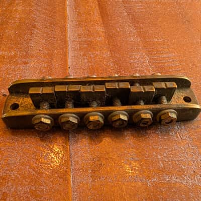 Stars Guitars Alembic Tune-O-Matic Guitar Bridge BRANDED 1970s Brass image 6