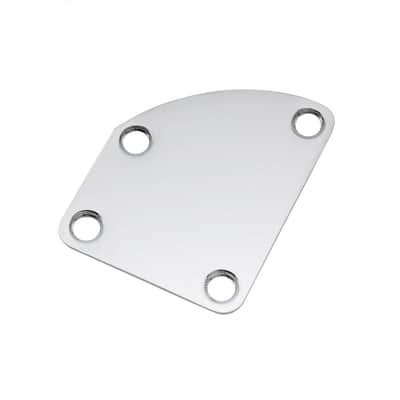 Chrome 4 Bolt Contoured Off-set New Neck Plate for Strat Tele Delux Style guitars image 1