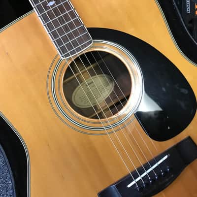 Yamaha FG-345 acoustic dreadnought guitar 1970s made in Taiwan with vintage hard case image 3