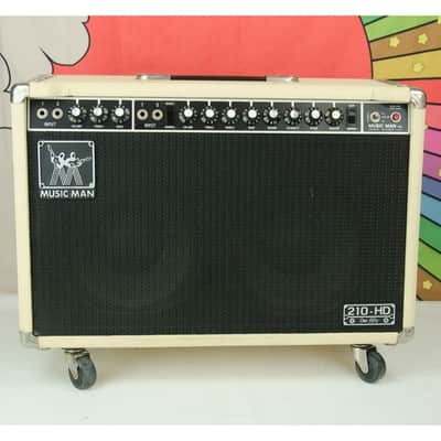 Vintage Music Man 210 HD-150 Cream Pinwale Tolex Tube Guitar Amp, Heavy Duty Speakers image 1