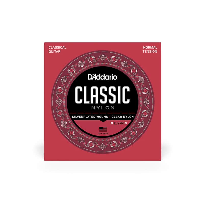 D'Addario EJ27N 3/4 Student Nylon Fractional Classical Guitar Strings, Normal Tension - Silver / Clear image 1