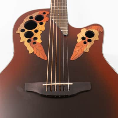 Ovation Celebrity Elite CE44-RRB Mid-depth Acoustic-electric Guitar - Reverse Red Burst image 3