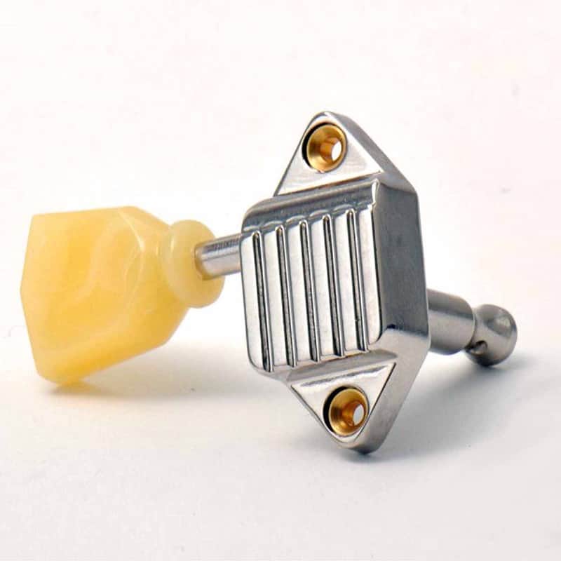 6 Kluson 3+3 Nickel Waffleback Vintage Tuners 18:1, Keystone Pearl buttons image 1