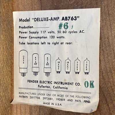 1965 FENDER BLACK FACE DELUXE - AB763 CIRCUIT - EXCELLENT CONDITION image 20