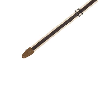 Levy's MC2CG 2-inch Cotton Combo Guitar Strap – Dark Brown Leather on Natural Cotton image 4