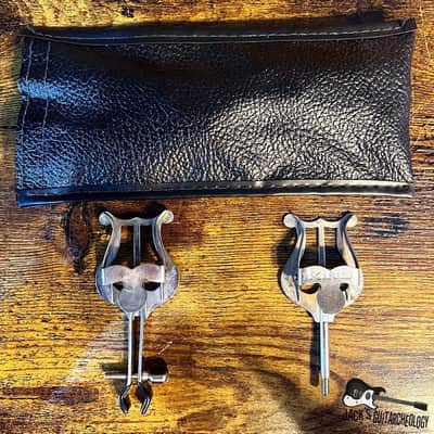 King Sheet Music Holder Clip Set w/ Bag (1960s - Silver) image 2