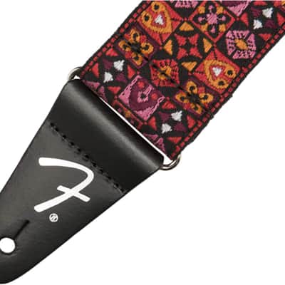 Fender Festival Strap, Red Mosaic, 2" image 2