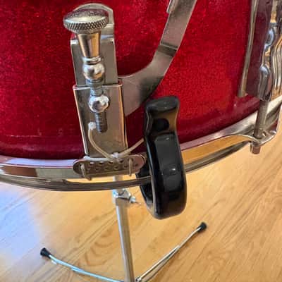 Ludwig Vintage Pioneer 6 lug snare drum 1966 - Red Sparkle image 15