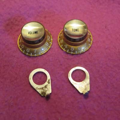 vintage 1960 1961 Gibson reflector knobs "LOW RIM" + pointers for es-125 335 paf jazz L5 super 400 byrdland Les Paul SG 350 paf burst standard image 2