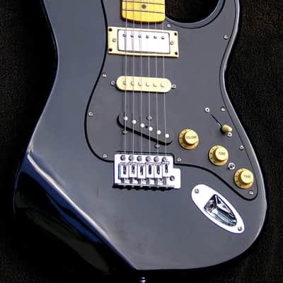 Custom Shop Mahogany 7-Sound Strat+Black Matte Guard+All Maple Neck+Working BridgeTone+Lollar Bridge Tele PU+Treble Bleed Circuit+Matched Custom Neck and Middle Pickups w/Dual Action Truss Rod+Vintage Kluson Style Tuners+Leveled, Crowned+Polished Frets! image 1
