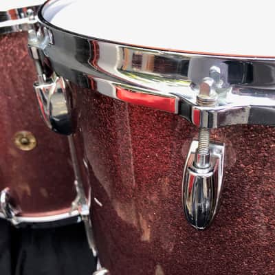 Quiet Riot - Frankie Banali's 1970s Gretsch Burgundy Sparkle "Bonham" 14/16/18/26 AUTHENTICATED image 7