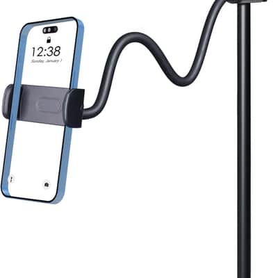 Mic Stand Phone Holder, Flexible Phone Holder for Microphone Stand, iPhone Music Stand Holder Mount, Mic Stand Cell Phone Clip image 1