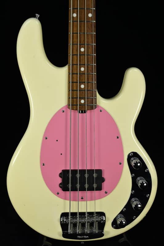 Musicman StingRay 4 White Matching Head Pink Pickguard [SN E35579