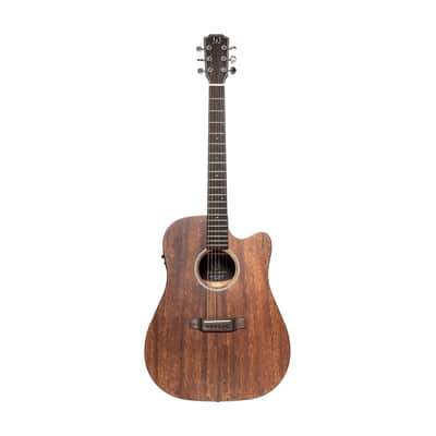 J.N GUITARS Cutaway Acoustic-electric Dreadnought Guitar With Solid Mahogany Top Dovern Series image 6